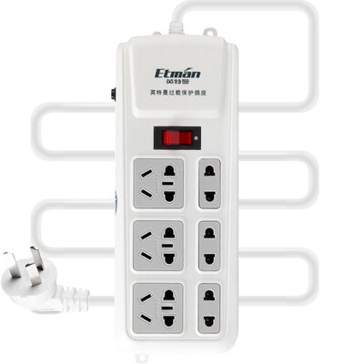 Interman (Etman) 3 meters small six overload protection socket twenty-three with switch wiring board porous multi-purpose plug-in wiring board drag line board
Interman (Etman) 3 meters small six overload protection socket twenty-three with switch wiring board porous multi-purpose plug-in wiring board drag line board