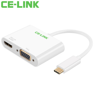 CE-LINK Type-C адаптер USB-C к HDMI / VGA адаптер адаптера Apple Mac адаптер аксессуары компьютер с поддержкой видеопроекции 4K белый 3288
CE-LINK Type-C адаптер USB-C к HDMI / VGA адаптер адаптера Apple Mac адаптер аксессуары компьютер с поддержкой видеопроекции 4K белый 3288