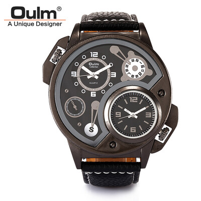 Oulm 3578 Double Movt Male Quartz Watch Leather Band Wristwatch Military Sport Round Dial Famous Brand Luxury Men's Watch
Oulm 3578 Double Movt Male Quartz Watch Leather Band Wristwatch Military Sport Round Dial Famous Brand Luxury Men's Watch