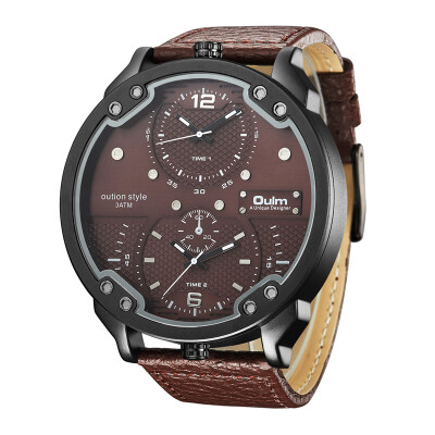 Oulm New Arrive Double Time Zone Sports Watches Men Luxury Brand PU Leather Big Wristwatch Male Quartz Watch relojes hombre
Oulm New Arrive Double Time Zone Sports Watches Men Luxury Brand PU Leather Big Wristwatch Male Quartz Watch relojes hombre