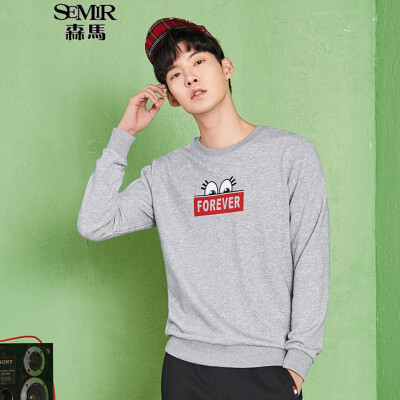 

Semir sweater men's autumn fashion men's round neck letters printed hedges long-sleeved sweater 12316161001 in the gray flowers