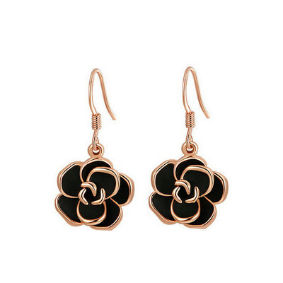 Yoursfs@ 18K White Gold Plated Black Rose Flower Pendant Drop Hook Earring for Women
Yoursfs@ 18K White Gold Plated Black Rose Flower Pendant Drop Hook Earring for Women