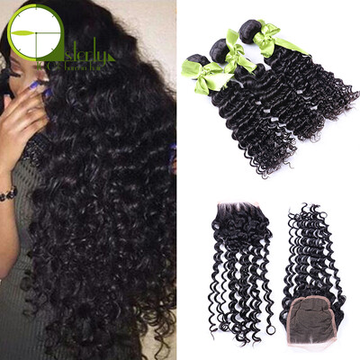 7A Peruvian Virgin Hair Deep Wave Human Hair 4 Bundles With Lace Frontal Closure Unprocessed Peruvian Curly Hair With Closure
7A Peruvian Virgin Hair Deep Wave Human Hair 4 Bundles With Lace Frontal Closure Unprocessed Peruvian Curly Hair With Closure