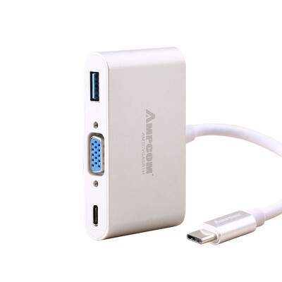 AMPCOM (AMPCOM) Type-C to VGA + HUB USB-C 3.0 Charger HD Converter Head Macbook Millet Air Notebook Adapter Aluminum Alloy Silver
AMPCOM (AMPCOM) Type-C to VGA + HUB USB-C 3.0 Charger HD Converter Head Macbook Millet Air Notebook Adapter Aluminum Alloy Silver