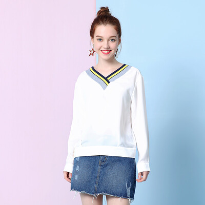 Mark Huafei Women 2017 Autumn New Long Sleeve Shirt V-neck Sexy Shirt Female 426303011010 White
Mark Huafei Women 2017 Autumn New Long Sleeve Shirt V-neck Sexy Shirt Female 426303011010 White