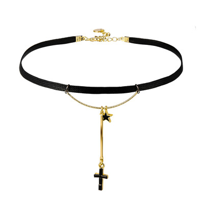 Shin Kong jewelry Korean simple fashion necklace wild claw chain PU rope clavicle chain temperament Korea female black + gold
Shin Kong jewelry Korean simple fashion necklace wild claw chain PU rope clavicle chain temperament Korea female black + gold