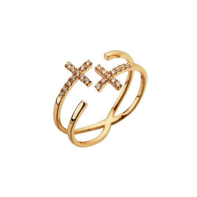 Yoursfs@ Wholesale Exquisite Cross Open Rings Tiny CZ Paved Fashion Wedding Ring White Rose Gold Color Jewelry for Bridal Top Qua
Yoursfs@ Wholesale Exquisite Cross Open Rings Tiny CZ Paved Fashion Wedding Ring White Rose Gold Color Jewelry for Bridal Top Qua