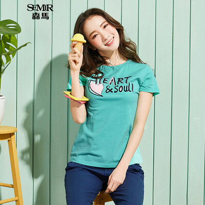 Semir Semir short sleeve T-shirt summer round neck print Korean version of the cotton half-sleeved T-shirt 12216000005 pink green
Semir Semir short sleeve T-shirt summer round neck print Korean version of the cotton half-sleeved T-shirt 12216000005 pink green