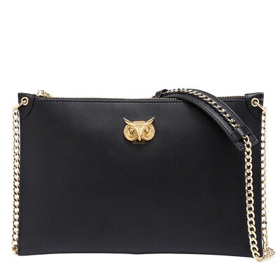 OMTO Cowhide handbag with the brand owl Shoulder bag Messenger bag Original personality envelope bag with a silver chain
OMTO Cowhide handbag with the brand owl Shoulder bag Messenger bag Original personality envelope bag with a silver chain