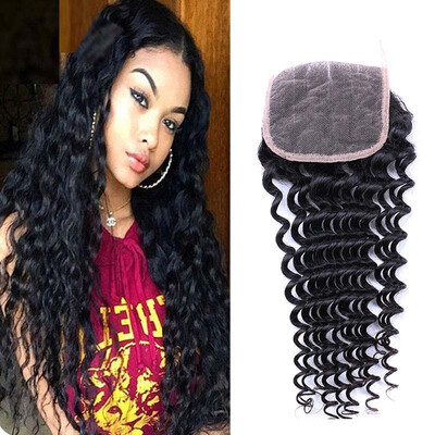 Brazilian Remy Deep Wave Hair Lace Closure 4x4 Bleached Knots With Baby Hair Middle Part 100 Human Hair Shipping Free
Brazilian Remy Deep Wave Hair Lace Closure 4x4 Bleached Knots With Baby Hair Middle Part 100 Human Hair Shipping Free