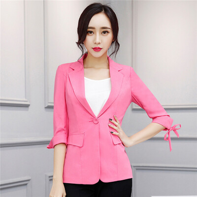 2017 Women Candy Color Casual Blazer Feminino Slim Bow Half Sleeve Suit Blazer Women Jacket Elegant Ladies Work Suits Blazers
2017 Women Candy Color Casual Blazer Feminino Slim Bow Half Sleeve Suit Blazer Women Jacket Elegant Ladies Work Suits Blazers