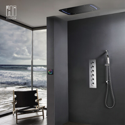 HIDEEP Luxury copper brass inwall bathroom Bath & Shower Faucets hidden concealed rainfall led 7 way shower set
HIDEEP Luxury copper brass inwall bathroom Bath & Shower Faucets hidden concealed rainfall led 7 way shower set