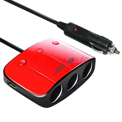 

Ющенко (SAST) автомобильное зарядное устройство автомобильное зарядное устройство прикуривателя двойной USB 3.1A T11 красный с задержкой трех независимых переключателей