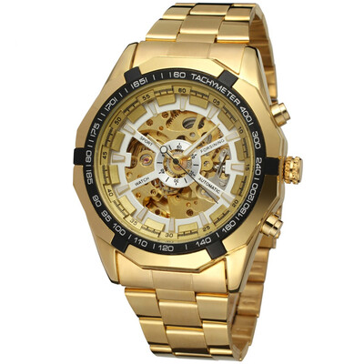 FORSINING Top Brand Luxury Men Mechanical Watches Automatic Men Gold Skeleton Stainless Steel Wrist Watch
FORSINING Top Brand Luxury Men Mechanical Watches Automatic Men Gold Skeleton Stainless Steel Wrist Watch