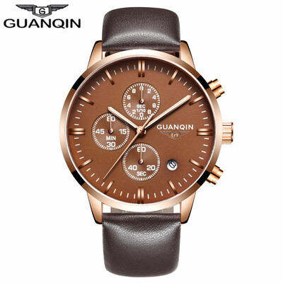 GUANQIN Mens watch top brand luxury chronograph luminous fashion mens sports leather quartz watch
GUANQIN Mens watch top brand luxury chronograph luminous fashion mens sports leather quartz watch