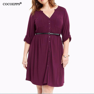 COCOEPPS 2017 Autumn Women Dresses big size Solid Deep V-Neck Button Lady Dresses plus size casual Dress Work Wear Robes L-6XL
COCOEPPS 2017 Autumn Women Dresses big size Solid Deep V-Neck Button Lady Dresses plus size casual Dress Work Wear Robes L-6XL