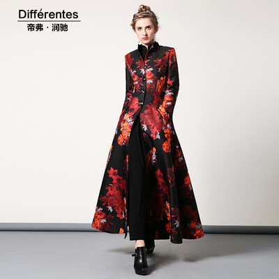 DF · RS 2017New autumn&winter windbreaker womens long section of the retro coat windbreaker knee-length single breasted 
DF · RS 2017New autumn&winter windbreaker womens long section of the retro coat windbreaker knee-length single breasted