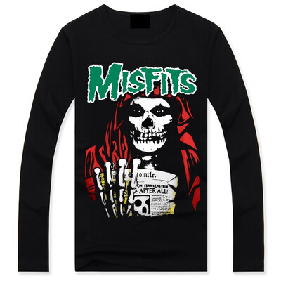 Men's Black 3D Graphics Printed Rock Skull Pattern Long Sleeve T-Shirt Top Tee Shirt M-XXXL(Red Skeleton)