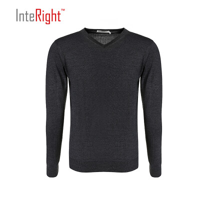 

INTERIGHT50 шерсти мужского делового случая V-образный вырез свитер темно-синий M код