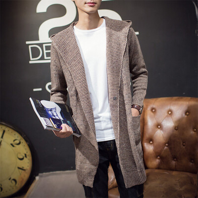 Autumn knitted in a long hat sweater Slim jacket hooded men sweater as a gift for men
Autumn knitted in a long hat sweater Slim jacket hooded men sweater as a gift for men