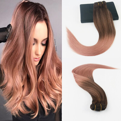 14-24" 7Pcs 100gram Color 3 Dark Browm Fading to Color Rose Gold Brazilian Remy Hair Extensions Full Set Cilp On Hair Extensions
14-24" 7Pcs 100gram Color 3 Dark Browm Fading to Color Rose Gold Brazilian Remy Hair Extensions Full Set Cilp On Hair Extensions