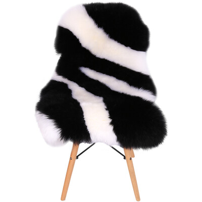 Unique design Black and white mix zebra pattern 1P 60*100cm sheepskin rug for rocking chair cushion , sheep fur recliner mat
Unique design Black and white mix zebra pattern 1P 60*100cm sheepskin rug for rocking chair cushion , sheep fur recliner mat
