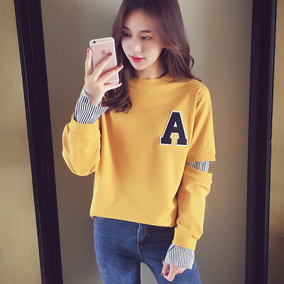 JOY OF JOY 2018 autumn new loose sweater womens double sleeve stitching bottoming shirt long sleeve round neck shirt female JWWY178943 yellow
JOY OF JOY 2018 autumn new loose sweater womens double sleeve stitching bottoming shirt long sleeve round neck shirt female JWWY178943 yellow