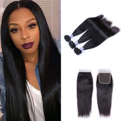 Virgin Brazilian Straight Hair With Closure Natural Black 7A Virgin Straight Hair With Lace Closure 3 Bundles With Closure
Virgin Brazilian Straight Hair With Closure Natural Black 7A Virgin Straight Hair With Lace Closure 3 Bundles With Closure