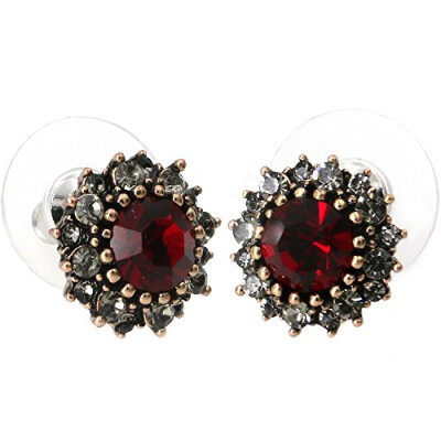 

Серьги Vintage Earrings Круглые Темно-красные австрийские хрустальные шпильки Dainty Earrings