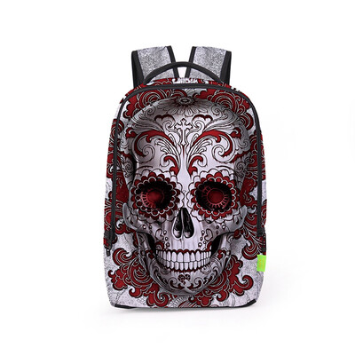 Fashion Casual 3D Rose Flower Punk Skull Printing Backpack Student Campus Schoolbag Travel Shoulder Bag Halloween bag
Fashion Casual 3D Rose Flower Punk Skull Printing Backpack Student Campus Schoolbag Travel Shoulder Bag Halloween bag