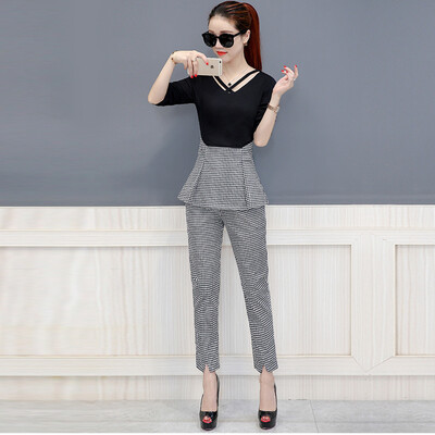 Markentsee 2017 new women&39s fall suit fashion temperament soft girl small incense wind foreign chiffon shirt pants pants two-piece zx17081413 black&white grid L
Markentsee 2017 new women&39s fall suit fashion temperament soft girl small incense wind foreign chiffon shirt pants pants two-piece zx17081413 black&white grid L
