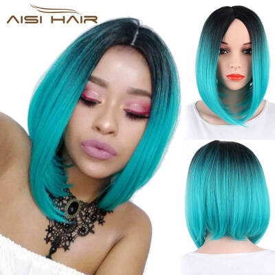 AISI HAIR Synthetic Bob Wigs Short Straight Middle Part Wig Light Green Ombre Wig Heat Resistant Wig for Women Girls
AISI HAIR Synthetic Bob Wigs Short Straight Middle Part Wig Light Green Ombre Wig Heat Resistant Wig for Women Girls