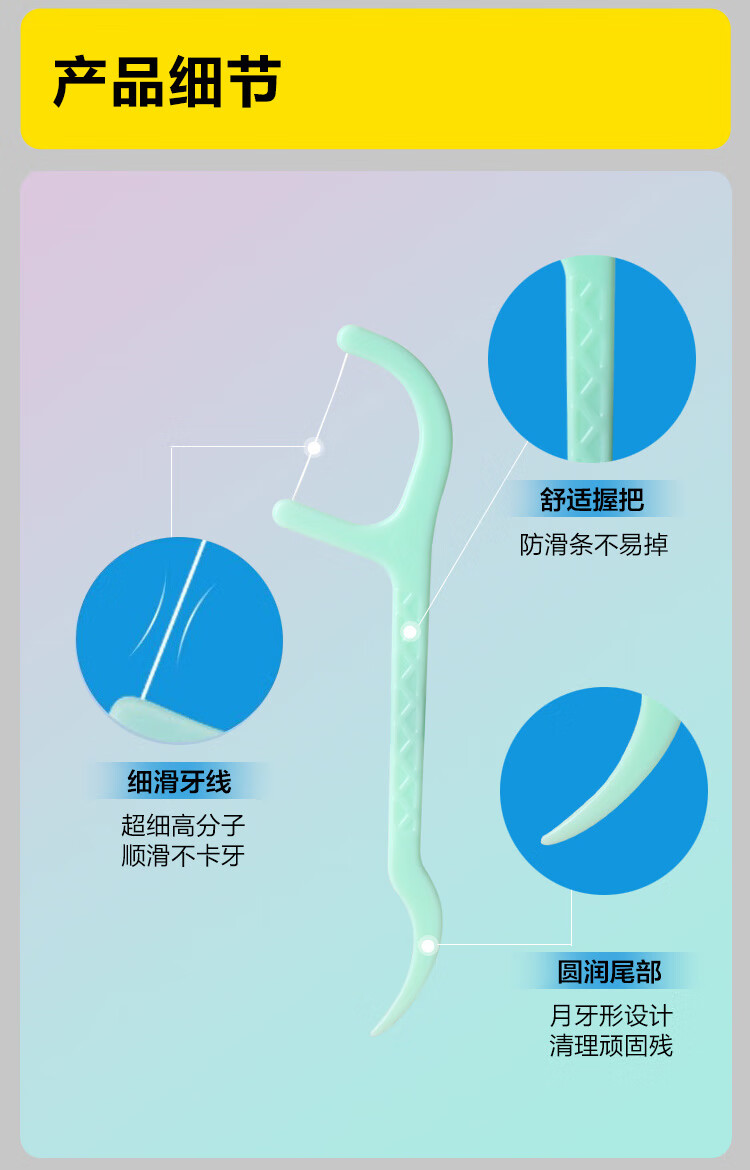 9，惠尋清新薄荷味牙線棒50支細滑牙線 便攜收納盒裝GX 2盒裝