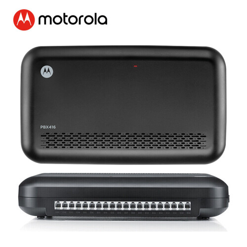 摩托罗拉(Motorola)集团程控电话交换机 4进16出 2次来显 话务录音留言座式PBX416黑色