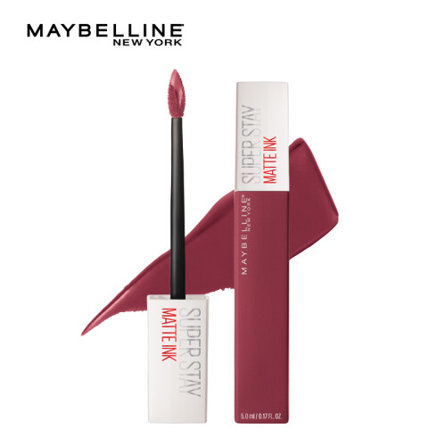 美宝莲（MAYBELLINE）super stay巨持色哑光液体唇膏 80气场 梅子豆沙色 接吻棒（口红 持久不掉色 ）