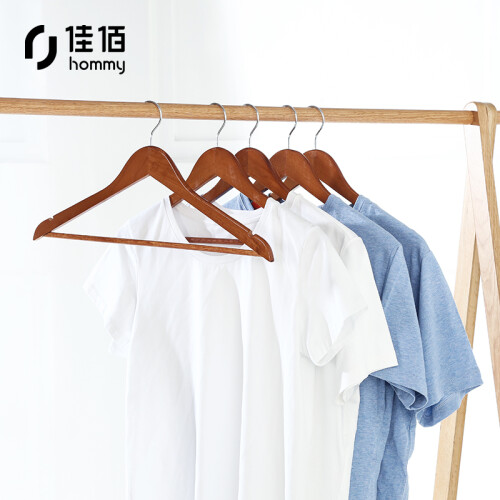 佳佰 衣架 实木衣架家用挂衣架木质衣服挂西服西装衣架木质衣服撑子木头室内衣挂10支装 复古色 2H015