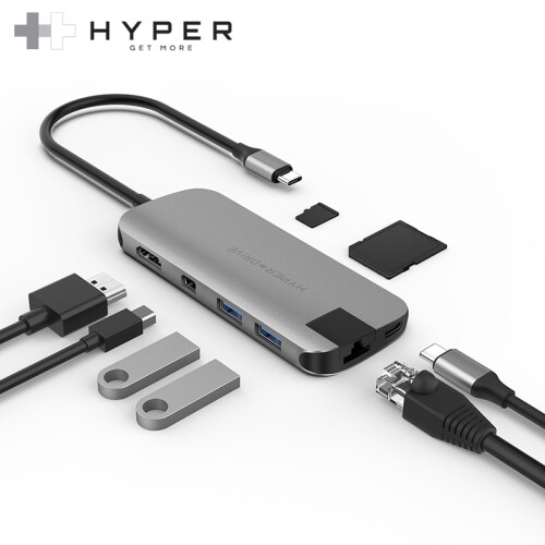 HyperDrive微软Surface扩展坞MacBook Pro/Air转换器type-c拓展坞苹果笔记本电脑配件usb-c转hdmi手机网线口