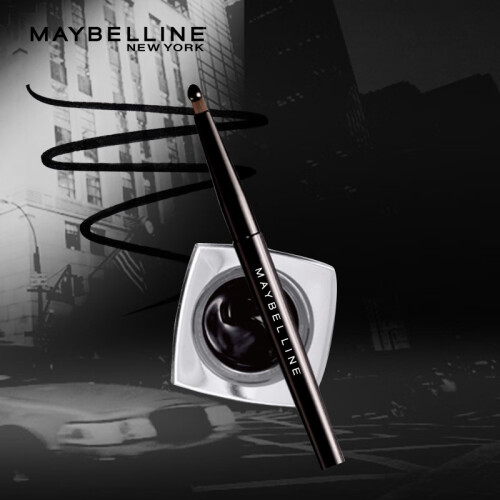 美宝莲（MAYBELLINE）睛采造型持久魅影眼线膏黑色2.5g（眼线膏 防水不晕染 持久）