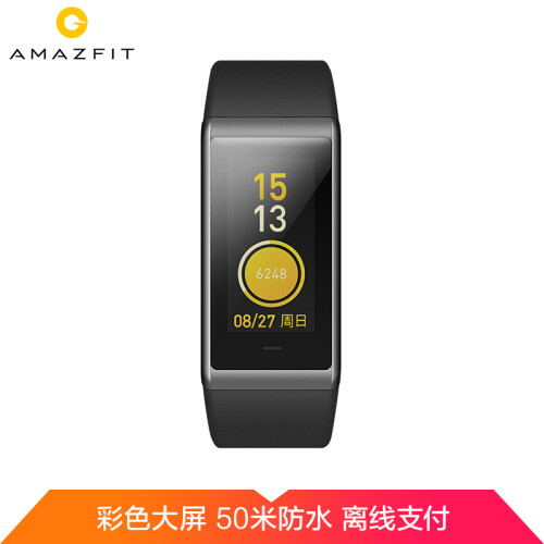 AMAZFIT 米动手环 50米防水 彩色触屏 曲面边框 计步 睡眠 通知 天气 华米科技出品 猎豹黑