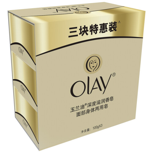 京东超市玉兰油Olay香皂深度滋润3块特惠装100g*3（面部身体两用皂 含面霜精华）