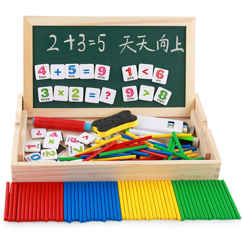 儿童算术数数棒数学算术棒早教算数运算玩具1-3-6岁教具幼儿园启蒙数字积木益智儿童玩具男孩女孩 画板写字板数数棒三合一100根