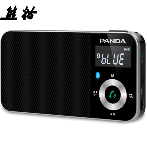 熊猫(PANDA) 6210 便携式蓝牙插卡充电迷你小音箱 FM调频袖珍老人收音机（黑色）