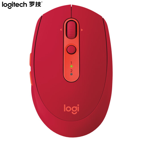 罗技（Logitech）M590 鼠标 无线蓝牙鼠标 办公鼠标 静音鼠标 对称鼠标 优联 宝石红 自营 带无线2.4G接收器