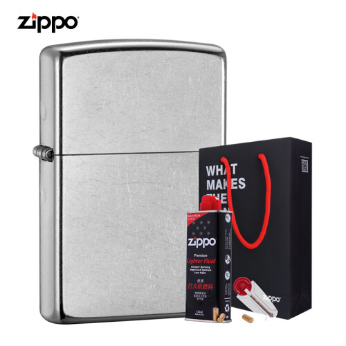 之宝(Zippo)打火机套装礼盒 花砂207TZ(火机+小油133ml+火石6粒装)煤油防风火机