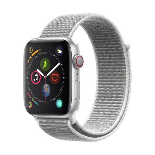 Apple Watch Series 4智能手表（GPS+蜂窝款 44毫米银色铝金属表壳 海贝色回环式运动表带 MTVT2CH/A)