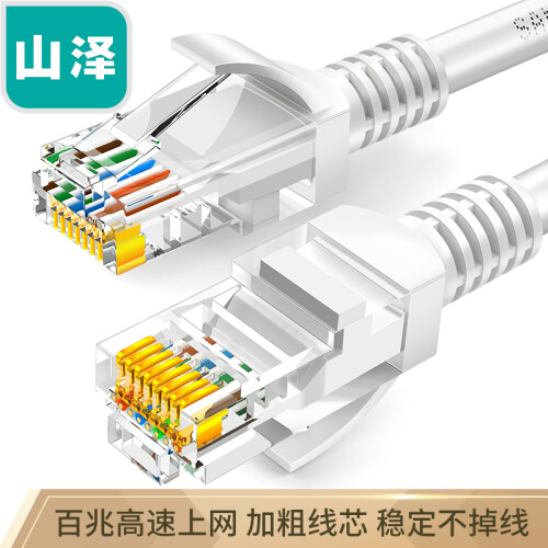 山泽(SAMZHE)超五类网线 CAT5e类高速百兆网线 5米 工程/宽带电脑家用连接跳线 成品网线 贝吉色 ZW-05