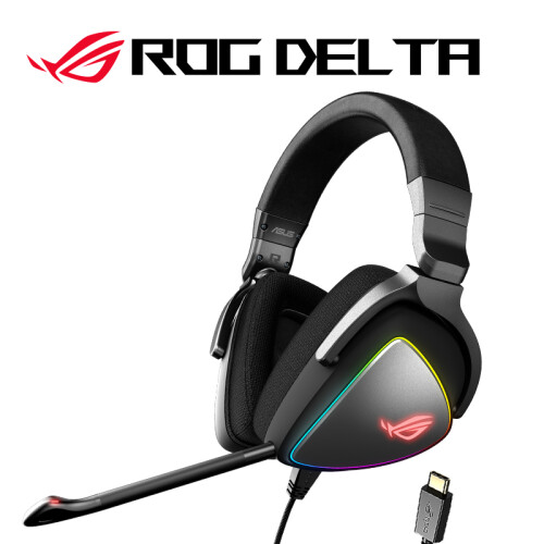 ROG Delta 游戏耳机 电脑耳机 电竞耳机 头戴式耳机 手机耳机 7.1环绕音效 炫彩RGB呼吸灯效  USB/TypeC接口