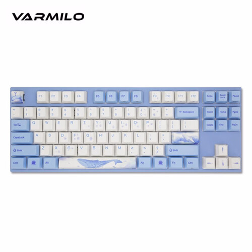 阿米洛（Varmilo） 海韵主题款 静电容机械轴/樱桃轴 程序员优选机械键盘  办公游戏机械键盘 海韵VA87键有线 cherry红轴无灯