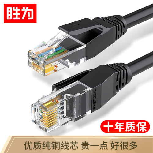 胜为（shengwei）六类网线 cat6类千兆网络纯铜线10米 工程家用电脑宽带监控非屏蔽8芯双绞成品跳线 LC-6100G