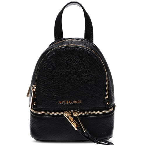 MICHAEL KORS 迈克·科尔斯 MK双肩包 奢侈品 牛皮女士双肩包 RHEA ZIP系列 黑色 30T6GEZB1L BLACK